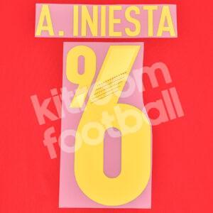 2012 UEFA Euro Spain Home Name Number Set #6 A. INIESTA Repro