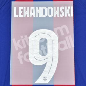 Original 2023-24 Fc Barcelona Home Name Number Set #9 LEWANDOWSKI UCL TPT