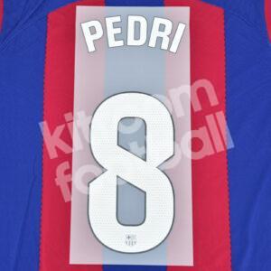 Original 2023-24 Fc Barcelona Home Name Number Set #8 PEDRI La Liga TPT