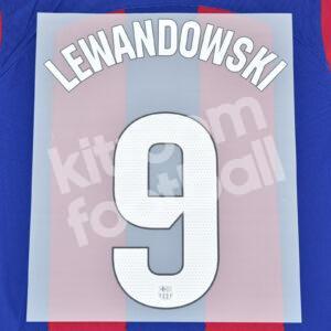 Original 2023-24 Fc Barcelona Home Name Number Set #9 LEWANDOWSKI La Liga TPT