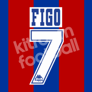 1995-96 Barcelona Home Name Number Set #7 FIGO Repro - Image 1