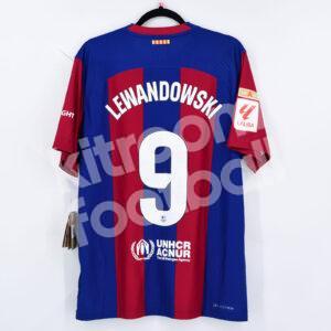 2023-24 Barcelona Home Match Shirt #9 LEWANDOWSKI (L) Dri-FIT ADV