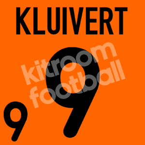 2000 UEFA Euro Holland Netherlands Name Set Number #9 KLUIVERT Repro