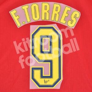 2004-05 Atletico Madrid Home Name Number Set #9 Fernando TORRES Repro