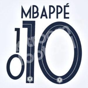 2018 World Cup France Away Name Number Set #10 MBAPPE Repro