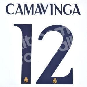 2023-24 Real Madrid Home Name Number Set #12 CAMAVINGA Champions Repro