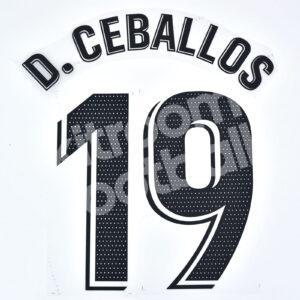 2022-23 Real Madrid La Liga Home Name Number Set #19 D. CEBALLOS Repro
