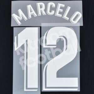 2018-19 Real Madrid Away Name Number Set #12 MARCELO La Liga Repro - Image 1