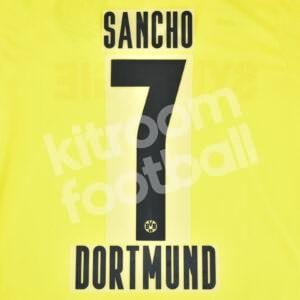 2020-21 Borussia Dortmund Home Name Number Set #7 SANCHO Repro
