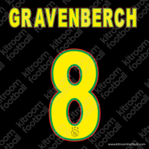 2021-22 Ajax Eredivisie Third Name Set #8 GRAVENBERCH (Repro)