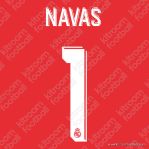 2017-18 Real Madrid Home Name Number Set #1 NAVAS UCL Repro