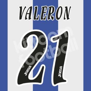 2001-02 Deportivo La Coruña Home Name Number Set #21 VALERON La Liga Repro - Image 1
