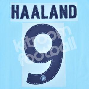 2022-23 Manchester City Champions League Home Name Number Set #9 HAALAND Repro