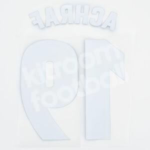 2017-18 Real Madrid La Liga Home Name Set #19 ACHRAF Hakimi Repro - Image 2