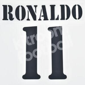 2002-03 Real Madrid Home Name Number Set #11 RONALDO Repro