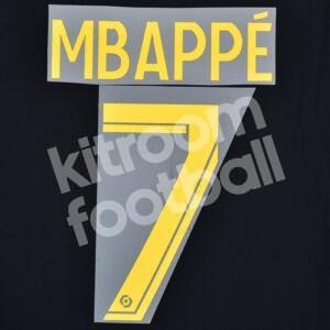 2022-23 PSG Paris Saint Germain Fourth Name Number Set #7 MBAPPE Ligue One Repro