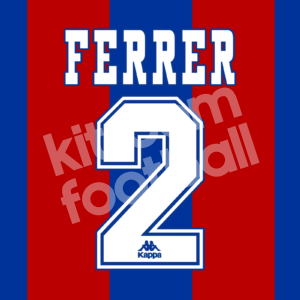 1996-97 Barcelona Home Name Number Set #2 FERRER Repro