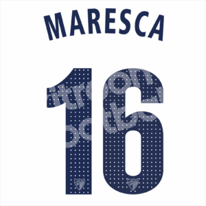 2012-13 Malaga CF Home Name Number Set #16 MARESCA Repro - Image 1