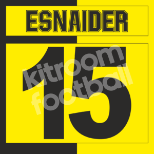 2000-02 Real Zaragoza Away Name Set Number #15 ESNAIDER Repro Dorsal - Image 1
