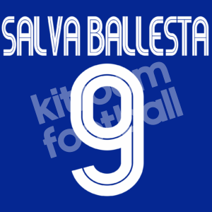 2007-08 Malaga CF Home Name Number Set #9 SALVA BALLESTA Repro