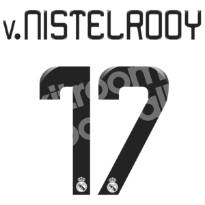 2008-09 Real Madrid Home Name Number Set #17 van NISTELROOY Repro