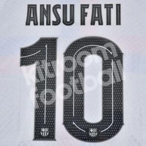Original Player Issue 2022-23 Barcelona Third Name Number Set #10 ANSU FATI Cup