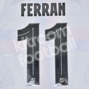 Original Player Issue 2022-23 Barcelona Third Name Number Set #11 FERRAN Cup
