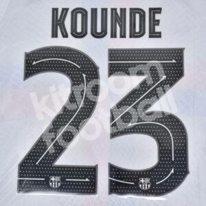 Original Player Issue 2022-23 Barcelona Third Name Number Set #23 KOUNDE Cup