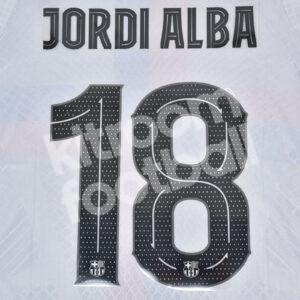 Original Player Issue 2022-23 Barcelona Third Name Number Set #18 JORDI ALBA Cup