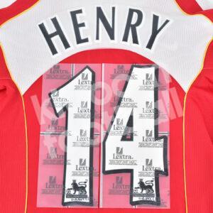 2004-05 Arsenal Home Name Number Set #14 HENRY Premier League Repro