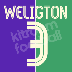 2007-08 Malaga CF Away Name Number Set #3 WELIGTON Repro