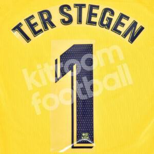 20218-19 Barcelona Goalkeeper Name Number Set #1 TER STEGEN La Liga Repro Blue - Image 1