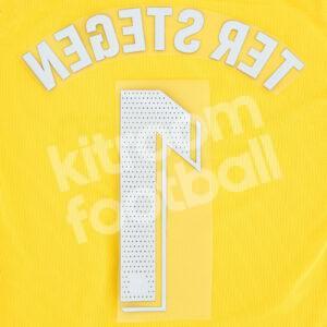 20218-19 Barcelona Goalkeeper Name Number Set #1 TER STEGEN La Liga Repro Blue - Image 2