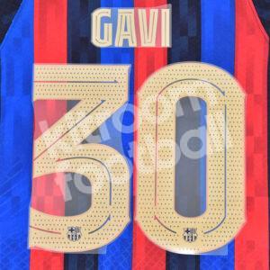 Original Player Issue 2022-23 Barcelona Home Name Number Set #30 GAVI Cup - Image 1