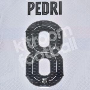 Original Player Issue 2022-23 Barcelona Third Name Number Set #8 PEDRI Cup