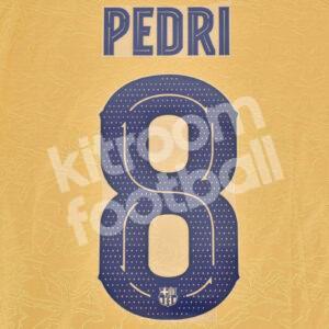 Original Player Issue 2022-23 Barcelona Away Name Number Set #8 PEDRI Cup Version - Image 1