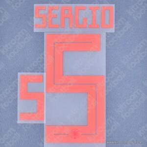 World Cup 2018 Spain Name Number Set Away #5 SERGIO Repro