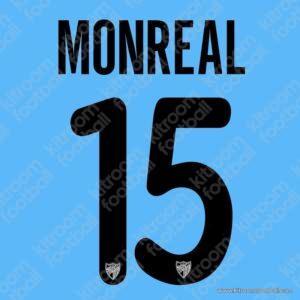 2011-12 Malaga CF Home & Away Name Set #15 MONREAL (Repro)