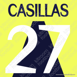 1999-00 Real Madrid Goalkeeper Name Number Set #27 CASILLAS Repro