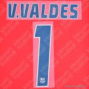 2004-06 Barcelona Goalkeeper Away Name Number Set #1 Victor VALDES UCL Repro - Image 3