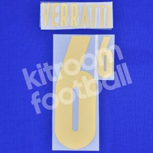 Euro 2020 2021 Italy Name Set Number Home #6 VERRATTI Repro