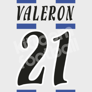 2002-03 Deportivo La Coruña Home Name Number Set #21 VALERON Champions Repro