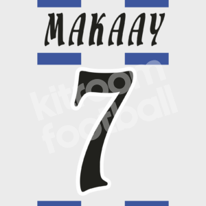 2002-03 Deportivo La Coruña Home Name Number Set #7 MAKAAY Champions Repro Dorsal - Image 1