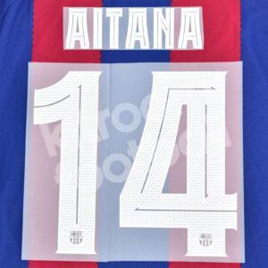 2023-24 Barcelona Womens Home Name Number Set #14 AITANA Repro