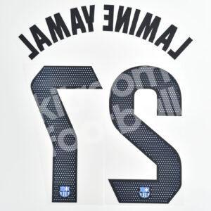 2023-24 Fc Barcelona Away Name Number Set #27 LAMINE YAMAL La Liga Repro - Image 3