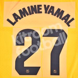 2023-24 Fc Barcelona Senyera Name Number Set #27 LAMINE YAMAL La Liga Repro - Image 3