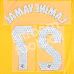 2023-24 Fc Barcelona Senyera Name Number Set #27 LAMINE YAMAL La Liga Repro - Image 4
