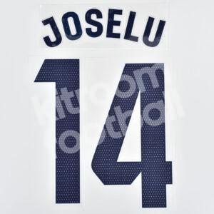 2023-24 Real Madrid Home Name Number Set #14 JOSELU La Liga Repro