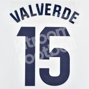 2023-24 Real Madrid Home Name Number Set #15 VALVERDE La Liga Repro