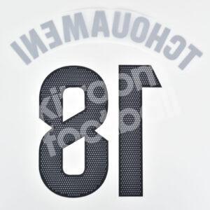 2023-24 Real Madrid Home Name Number Set #18 TCHOUAMENI La Liga Repro - Image 3